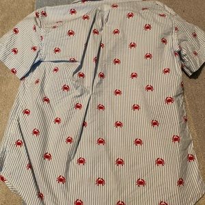 Boys Crew Cuts Crab SS Button Down sz 8
